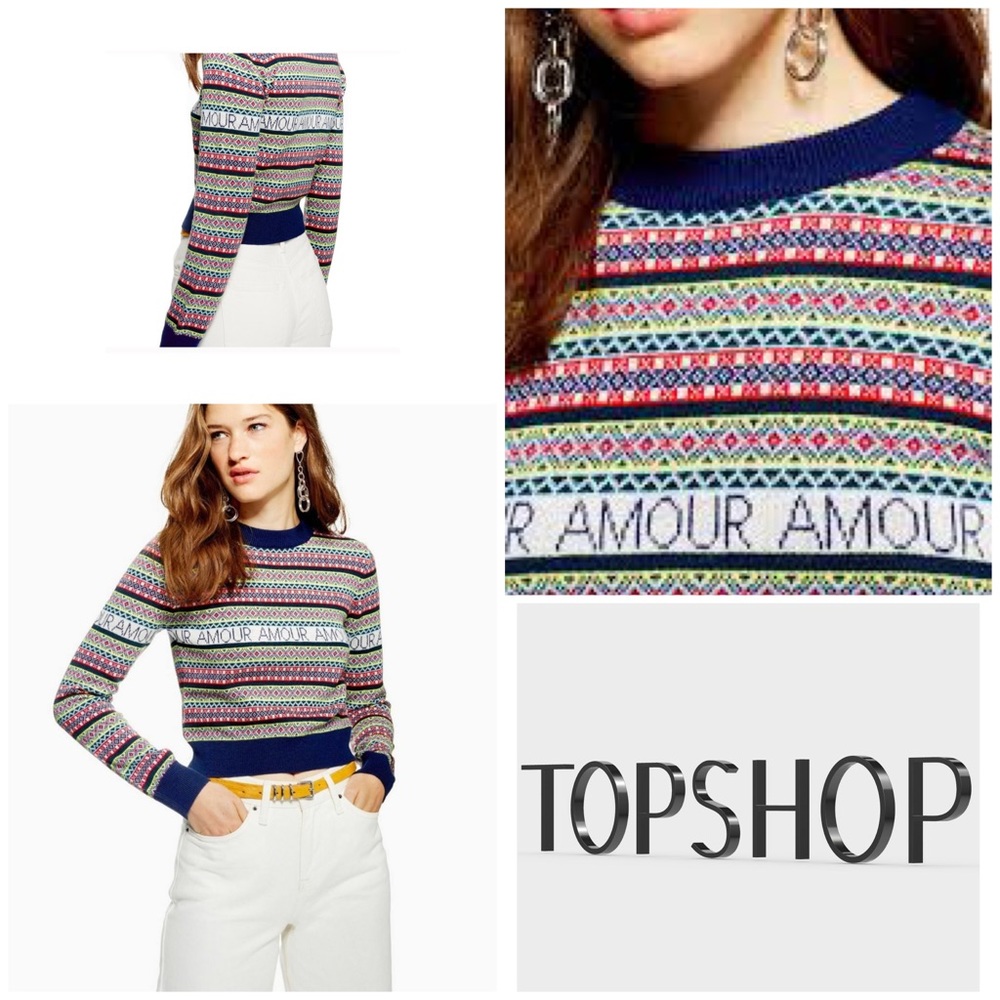 Topshop Amour Fair Aisle Sweater NWT